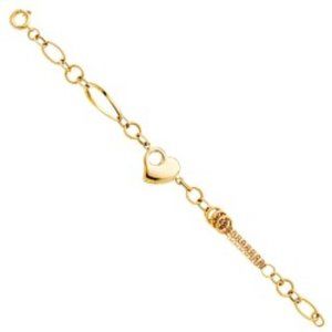 Solid Real 14K Yellow Gold Fancy Bracelet 7.5"